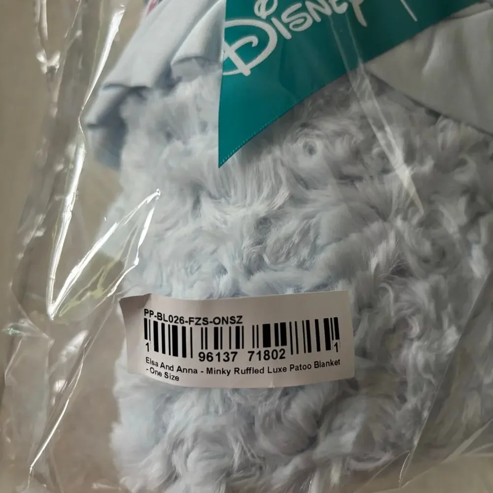 Disney Elsa & Anna Minky Ruffled Luxe Patoo® Blanket NIB 60x60 Frozen Bamboo
